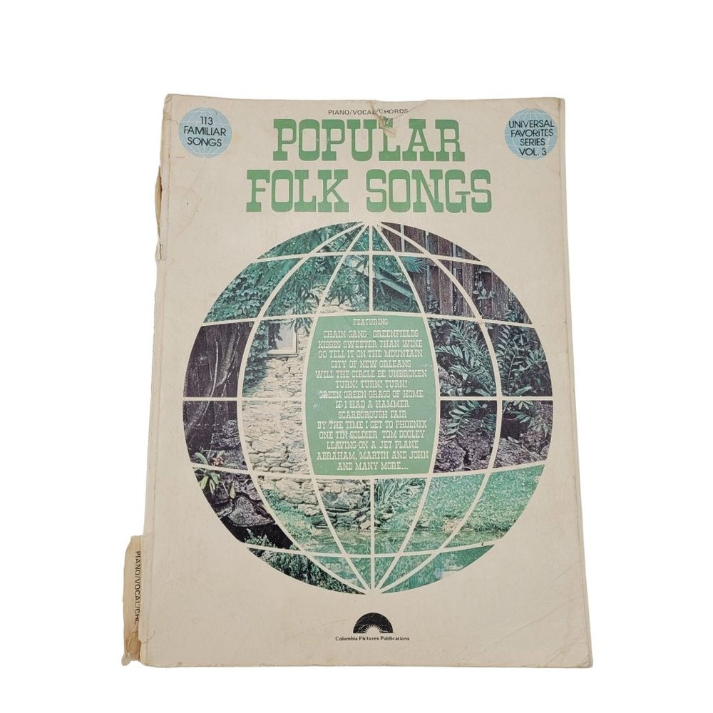 113 Popular Folk Songs Piano, Vocal, Chords Sheet Music See Photos For Condition